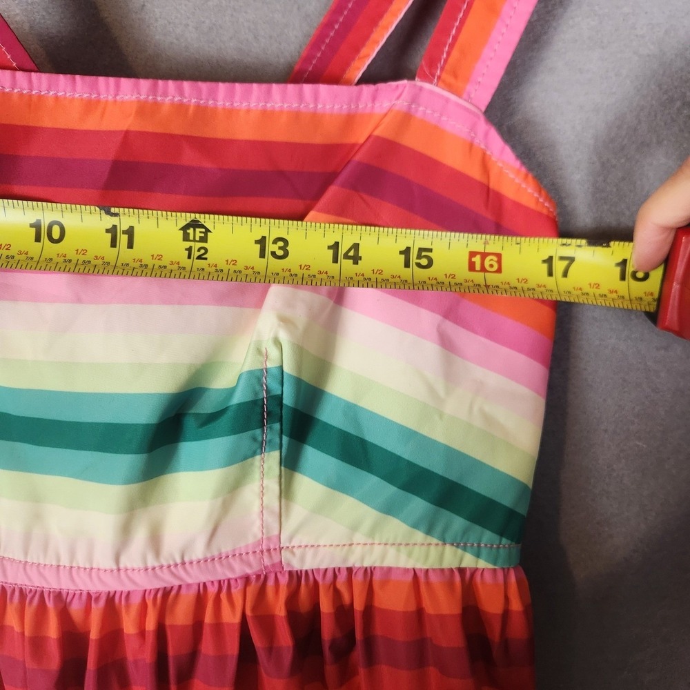 J. Crew Maxi Dress 2 Multicolor Rainbow Striped Tiered Maximalism Party Formal - Picture 7 of 11